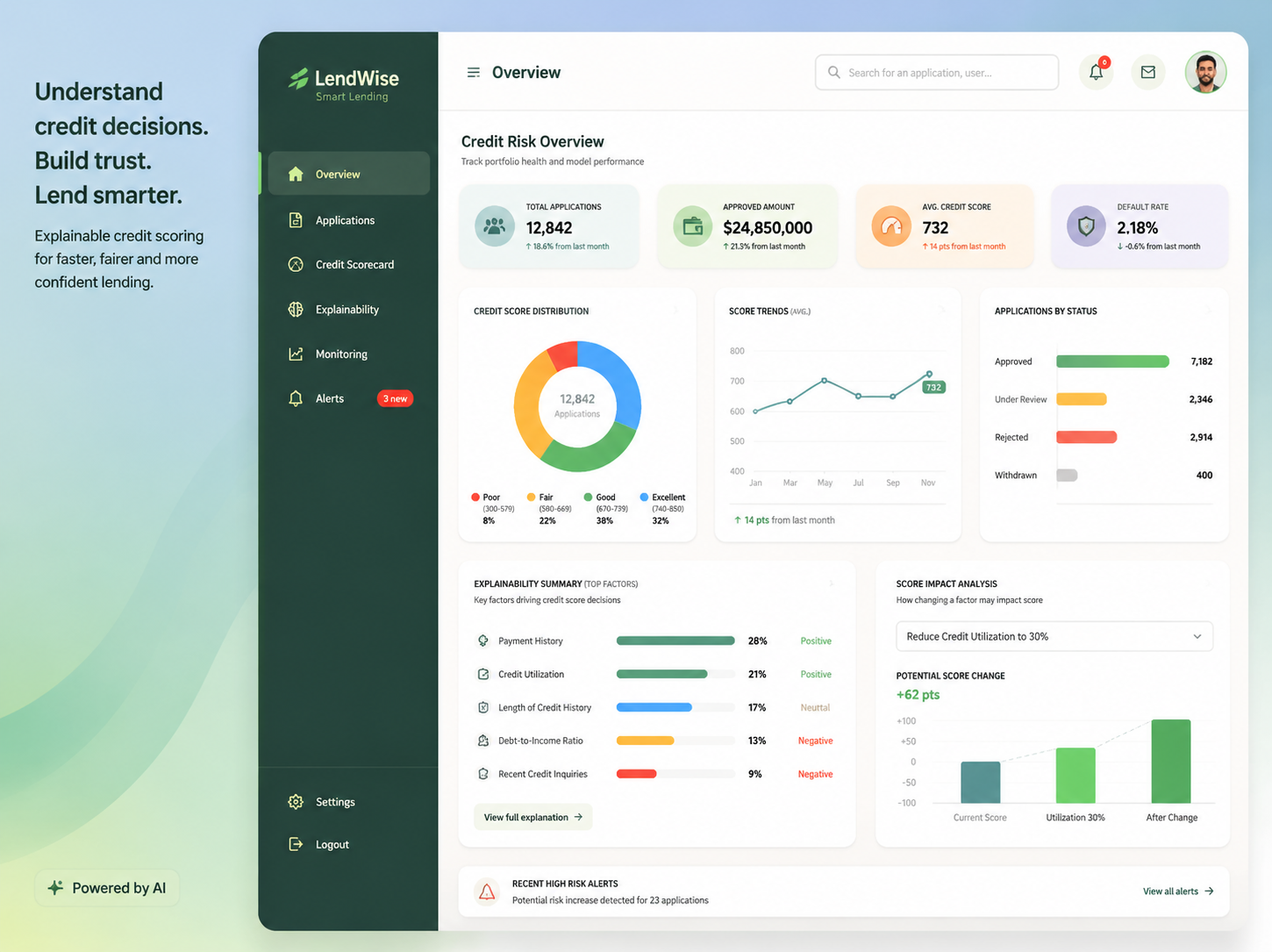 Explainable credit scoring for a digital lender