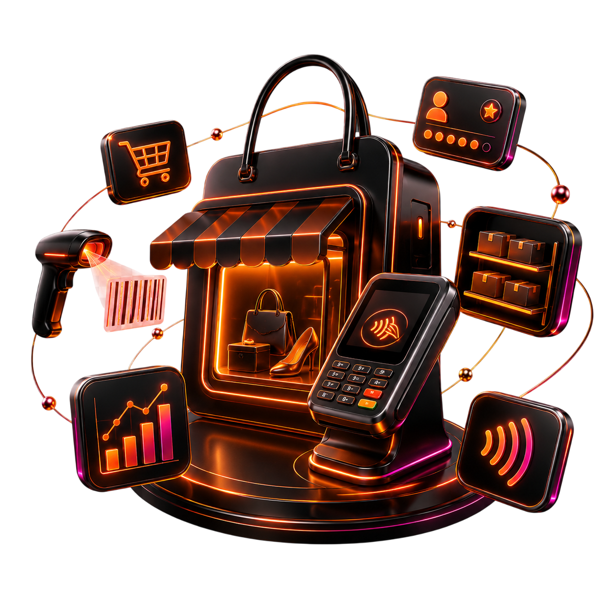 Retail commerce platform illustration